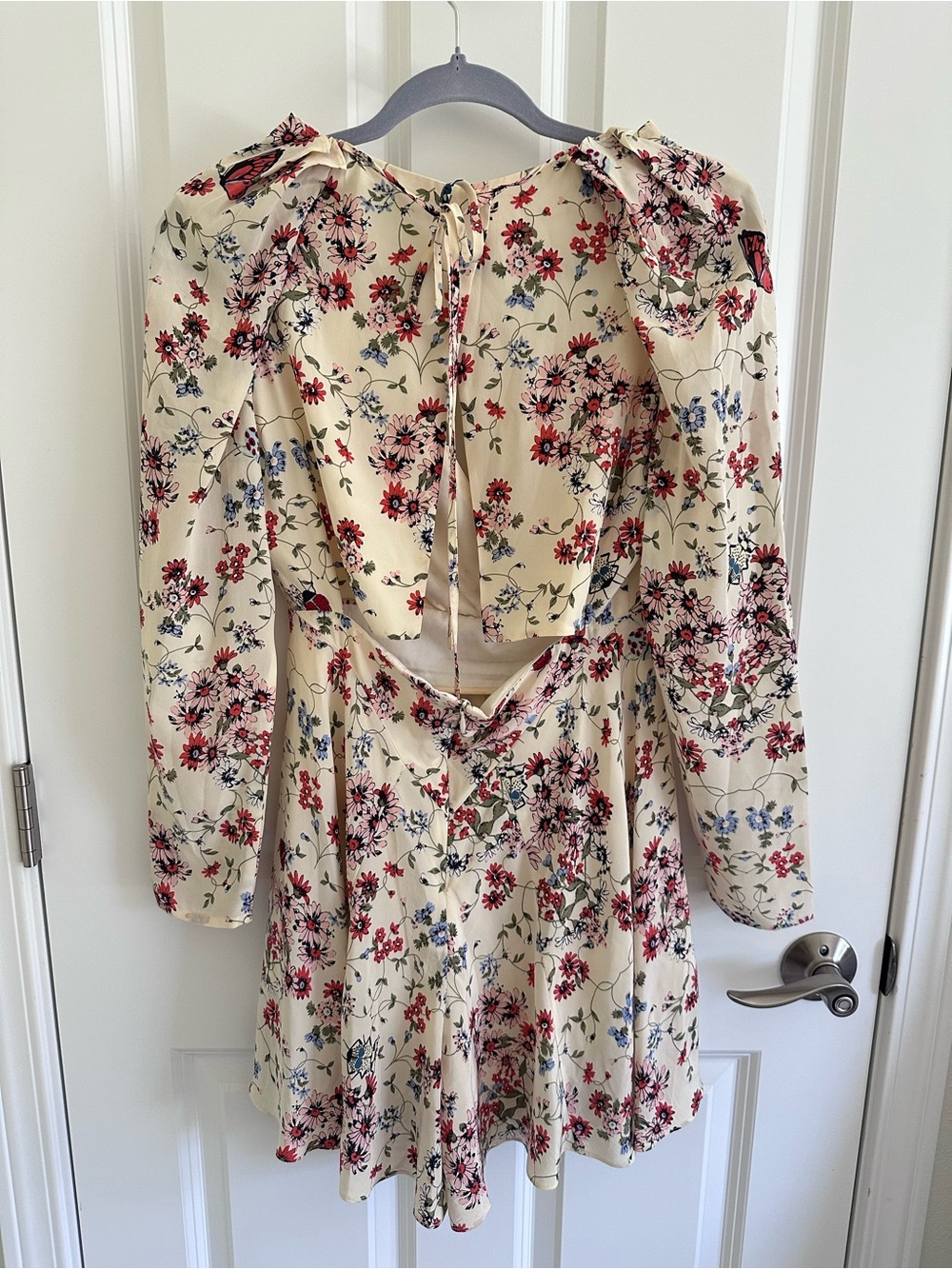 Maje Floral V-Neck Long Sleeve Romper - Picture 5 of 7